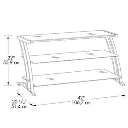 42" Contemporary Panel TV Stand with 2 Shelves